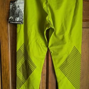 Black Diamond Green Performance Pants with Textured Stripes